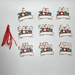 UPS Christmas Decorations Tree Ornaments Writable Santa Claus Pendant Home Party Gifts For Family Friends A12