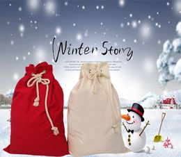 Christmas Gift Bag Santa Claus Drawstring Sack Candy Storage Bags Xmas Tree Decoration Festival Party Present