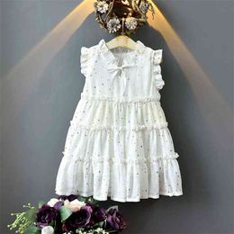 Dress Summer Sleeveless Gold Little Star Pattern Princess For Girls Costume Kids Wedding Evening 210528