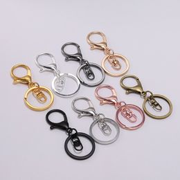 Silver gold color Keychain Ring KeyRing Long Lobster Clasp Key Hook Chain For Jewelry Making Findings Supplies