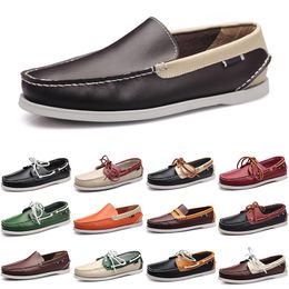 Casual Loafers Men Leather Shoes Sneakers Bottom Low Cut Classic Triple Black White Brown Dress Shoe Mens Trainer 49347 s