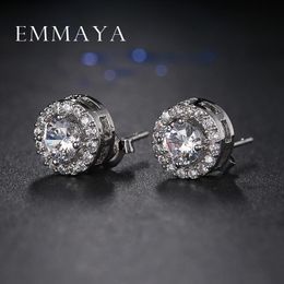 Emmaya Fashion Prong Setting CZ Crystal White / Rose Gold Colour Stud Earrings Jewellery For Women Boucle D'oreille