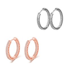 Radiant Hearts Big Hoop 2021 Clear CZ 925 Silver Rose Golden Color Round Shape Female Earrings
