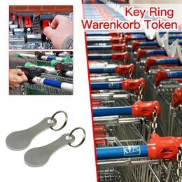 Hooks & Rails 2pcs Ring For Key Keychain Metal Aluminium Alloy Black Shopping Cart Token Keyring Accessories Decor Hook Drop