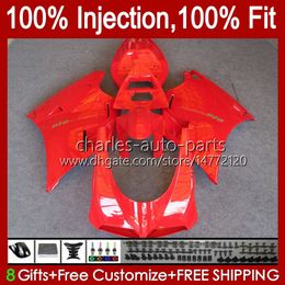 Injection Gloss red Fairings For DUCATI 748 853 916 996 998 S R 94 95 96 97 98 42No.66 748R 853R 916R 996R 998R 94-02 748S 853S 916S 996S 998S 1999 2000 2001 2002 OEM Body