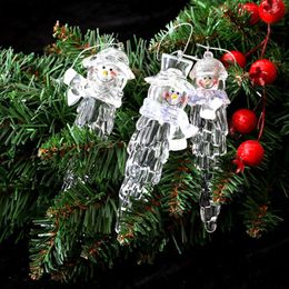 Christmas Decorations Ornaments Icicles Tree Pendant Wall Hanging Glass Decorated Holiday Party Supplies Plastic Big Hat Round Top