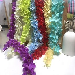 Elegant DIY silk Artificial Flower Wisteria Flowers Vine 34CM Home Garden Wall Hanging DIY Rattan Centrepiece Xmas Party Wedding Decoration Backdrop