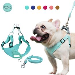 Dog Collars Leashes Pet Reflective Harness Vest Cute Leash Set For Small Medium Dogs Puppy French Pug Accesorios Para Gatos