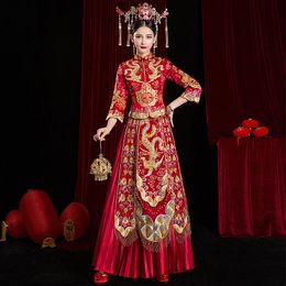 -Xiuhe kleidung braut 2021 chinesisches kleid hochzeit toast weibliche kostüm herbst und winter ethnisch