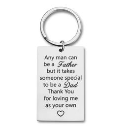10Pieces/Lot Fathers Day Birthday Gifts for Step Dad Keychain Gift for New Dad Thank You for Loving Me As Your Own Wedding Gifts Father