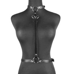 Nxy Bondage Sex Toys for Couples Sexy Women Bow Chest Strap Bdsm Lingerie Harness Body Tail Handmade Faux Leather Bandages Jarretel Belt 1211