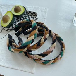 Fashion Women Headband Colour Matching Braid Hairband Handmade Top Quality Headwear Autumn Hair Accessories Adult