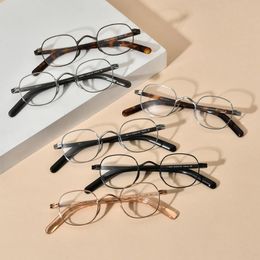 Fashion Sunglasses Frames ELECCION 2021 Vintage Polygon Glasses Prescription Myopia Optical Eyeglasses Frame Eyewear PureTitanium Rim Acetat