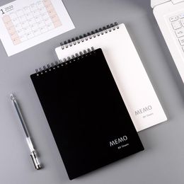 Notepads Classic A5 B5 80 Sheets Spiral Notebook White Black Stationery Waterproof Plastic Cover Horizontal Line Book Office Supplies