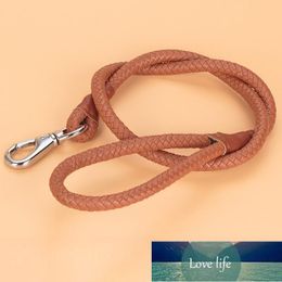 Dog Collars & Leashes PU Leather Weave Large Leash Long Traction Round Rope Medium Big Chain Prevent Strain Pet Lead For Dogs Factory price expert design Quality Latest