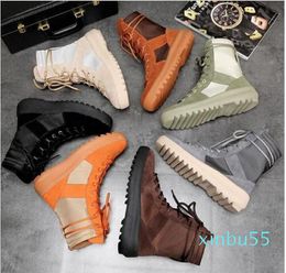 High Boots of Bod Top военные кроссовки Hight Army Boots Мужчины и женщины Black Green Fashion Shoes Martin Boots