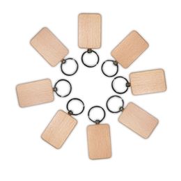 Пустые деревянные брелок круглые квадратные сердца прямоугольника формы ключа подвеска персонализированные деревянные брелок Клайны ручной работы DIY подарок Kimter-D274L F