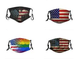 american flag loop Australia - American Flag Activated Carbon Filter Mouth Masks Reusable Washable Anti Dust with Adjustable Ear Loops Pm2.5 Face 28FO