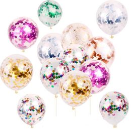2021 New Fashion Multicolor Latex Sequins Filled Clear Balloons Novelty Kids Toys Beautiful Birthday Party Wedding Decorations