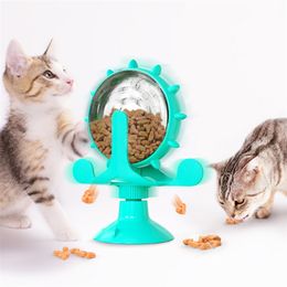 Interactive Cat Toy Treat Leaking Rotatable Wheel Toy for Cats Kitten Dogs Pet Products Accessories 211122