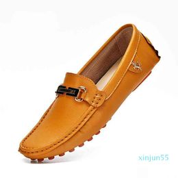 Mocassins Shoes Homens Pu Couro Casual Flats Slip-on Brown Tamanho Big 48 Condução Mocassins Zapatos de Hombre