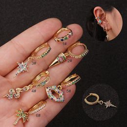 Other Bohemia Style Stainless Steel Cartilage Piercing Helix Jewelry Cz Coconut Tree Ear Stud Tragus Conch Earring