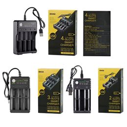 Authentic Bmax Battery Charger 2 3 4 Bay Slots Lithium USB Chargers for 18650 18350 16450 20700 21700 Rechargeable Batteries 100% Original