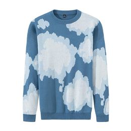 Men's Sweaters Varsanol O Neck Pullovers Winter Fashion Printed Cloud Pattern Pull Homme Clothing Warm Sweater Man Oversized 3XL
