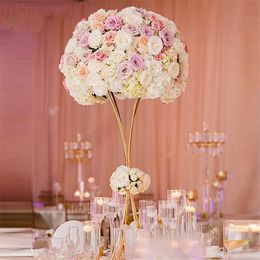 10PCS/lot Flower Pillar Gold Metal Flower Stand Beautiful Shape Frame for Wedding Party Event Decoration