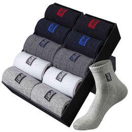 20Pcs=10Pairs High Quality Breathable Sweat-Absorbent Middle Tuble Black Socks Deodorant Business Men Gift Sock
