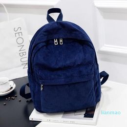 Backpack Backpacks Corduroy Women Pure Colour Travel Bag Fashion Double Female Bagpack Pack Design