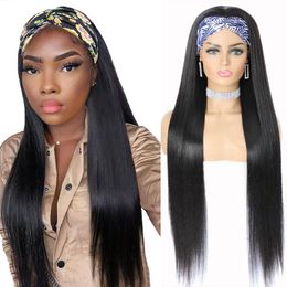 Synthetic Wigs Long Straight Headband Wig Heat Resistant Women's Black/Blonde/red Hair For Women Daily Use