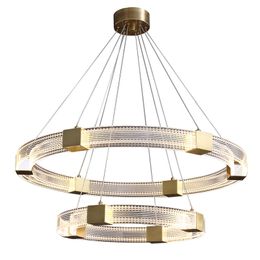 Nordic modern minimalist living room pendant lamp light luxury circle dining rooms restaurant round table designer lamps All aluminum