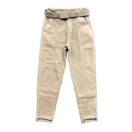 [EWQ] Spring Autumn Inverno Pantaloni di alta qualità Pantaloni Pantaloni vellutoy Women Casual Pants Cints Pantaloni per la tuta 210423