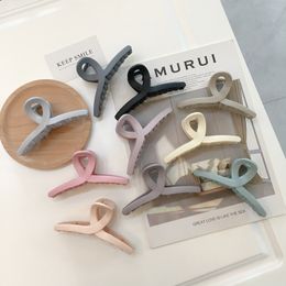 Solid Colour Large Hair Claw Clips Girls Frosting Wash Nonslip Hairs Clamps Ins Simplicity Cross Jaw Clip Grace 2 7dwa Q2