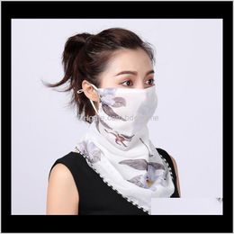 Wraps Hats, Scarves & Gloves Fashion Aessories Drop Delivery 2021 Temperament Neck Breathable Spring And Summer Anti-Uv Chiffon Thin Veil Sun