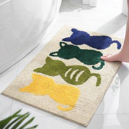 Carpets Simple Cartoon Toilet Bathroom Door Mat Absorbent Non-slip Floor Carpet Into The Kitchen Bedroom Decor