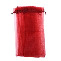 organza bags Australia - Gift Wrap 10pcs Sheer Organza Bottle Cover Bags (Red) Z8