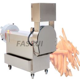 Stainless Steel Double Head Vegetable Cutting Machine Multifunction Automatic Slice Dice Shred Vegetable Cutter