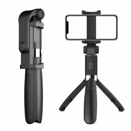 Monopods 2024 Multi-Function L01 Selfie Wireless Bluetooth Remote Extendable Selfie Monopods Stick Mobile Phone Stand Holder 3 In 1 Camera Tripod For Smartphone