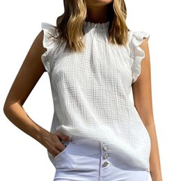 Sanyyanlsy Womens Fashion Lace Ethnic Hollow-Cut Tank Tops Flare Short Sleeve Vest Turtleneck Blouse Shirt T-Shirt 
