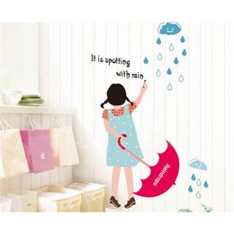 The little girl children bedroom adornment wall stickers in the background The third generation of removable wall stickers 210420