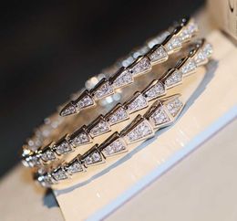 2022 Luxury quality Classic Diamonds bangle style charm bracelet with diamond opened Designer jewelry Bijoux For Lady three lines Wedding Party have Box PS4899