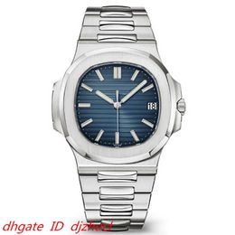 high quality 2020 new waterproof watch automatic watches 5711 silver strap blue stainless mens mechanical montre de luxe wristwatch