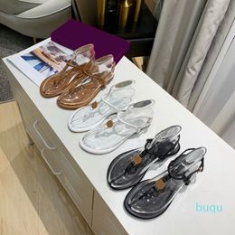 Designer- fashion women Sandals slides slippers Striped foot straps sexy summer ladies flat sandal designer woman Open toe shoe