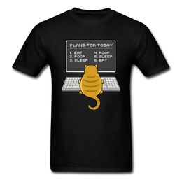 pc code Canada - CAT Engineer PLANS For Today Top T-shirts IT Computer Coder Programmer Normal Short Sleeve Designer O Neck Men T Shirt 210707