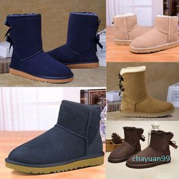 Women Winter Snow Boots coffee pink navy Fashion Classic Ankle Short Boot Womens Ladies Girls Booties Comfortable Shoes 665