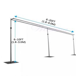 3MX6M Doubled Hanger Wedding Backdrop Stand With Expandable Rods Backdrop Frame Adjustable Stainless Steel Pipe Wedding Props