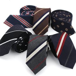 Fashion Tie Classic Men's Stripe Necktie Casual Cotton Suits Bowknots Neck Ties Male Business Skinny Slim Colourful Cravat