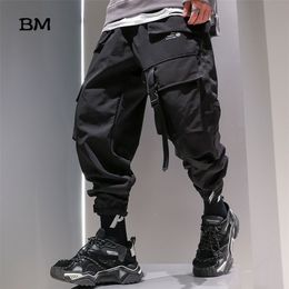 Hip Hop Track Calças Coreano Estilo Jogadores Modas Techwear Calças Exo Mens Calças Baggy 5xl Streetwear Calças Harem 211112